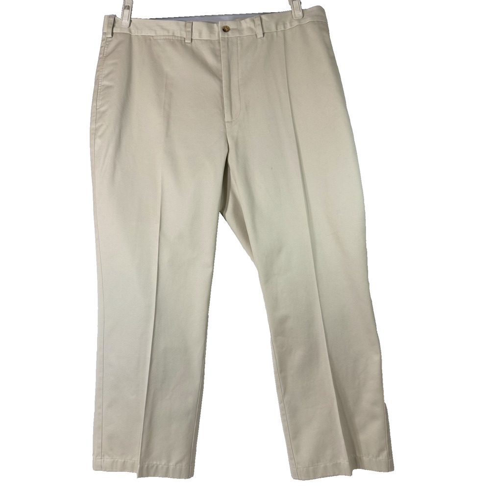 VTG Orvis Cotton Twill Chino Pants Men 42x30 Cream Straight Leg Classic